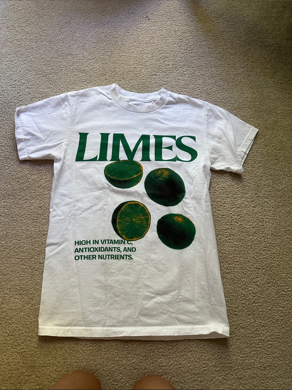 LIMES White Short Sleeve Graphic Tee